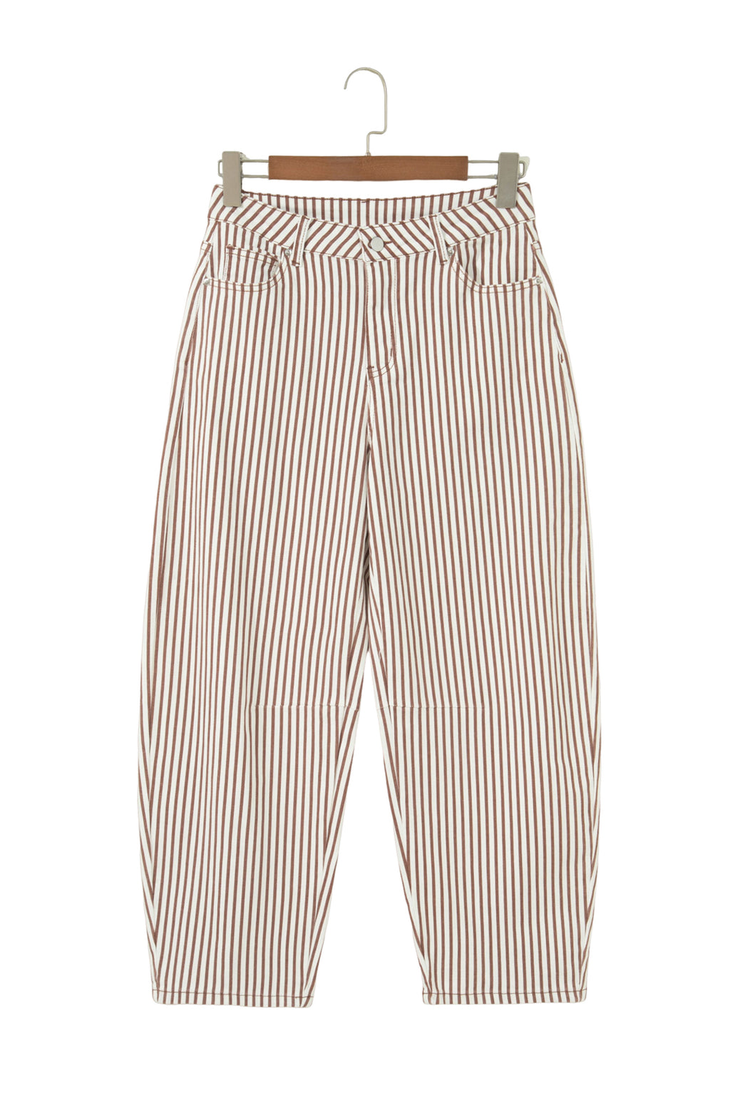 Sky Blue Stripe Casual Barrel Jeans
