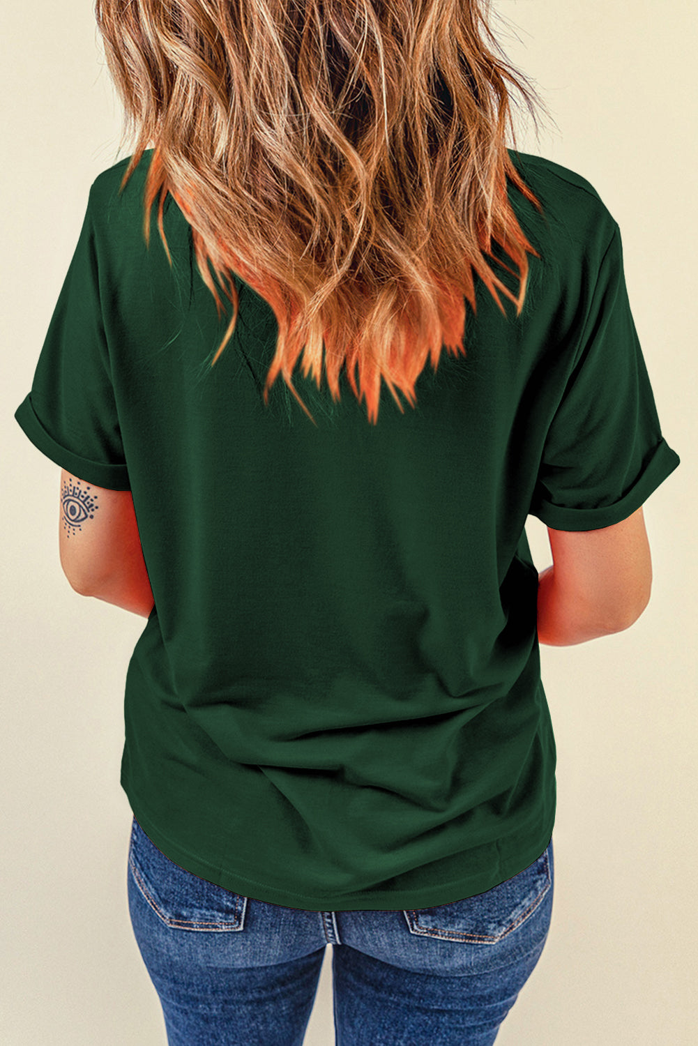 Orchid Petal Casual Plain Crew Neck Tee