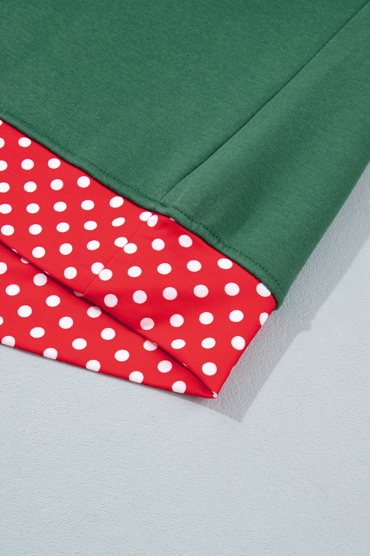 Pink Colorblock Polka Dot Contrast Trim Oversized Sweatshirt