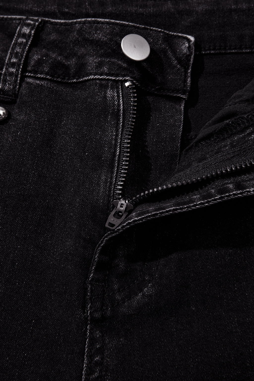 Navy Blue Studded Detail Straight Leg Casual Loose Jeans