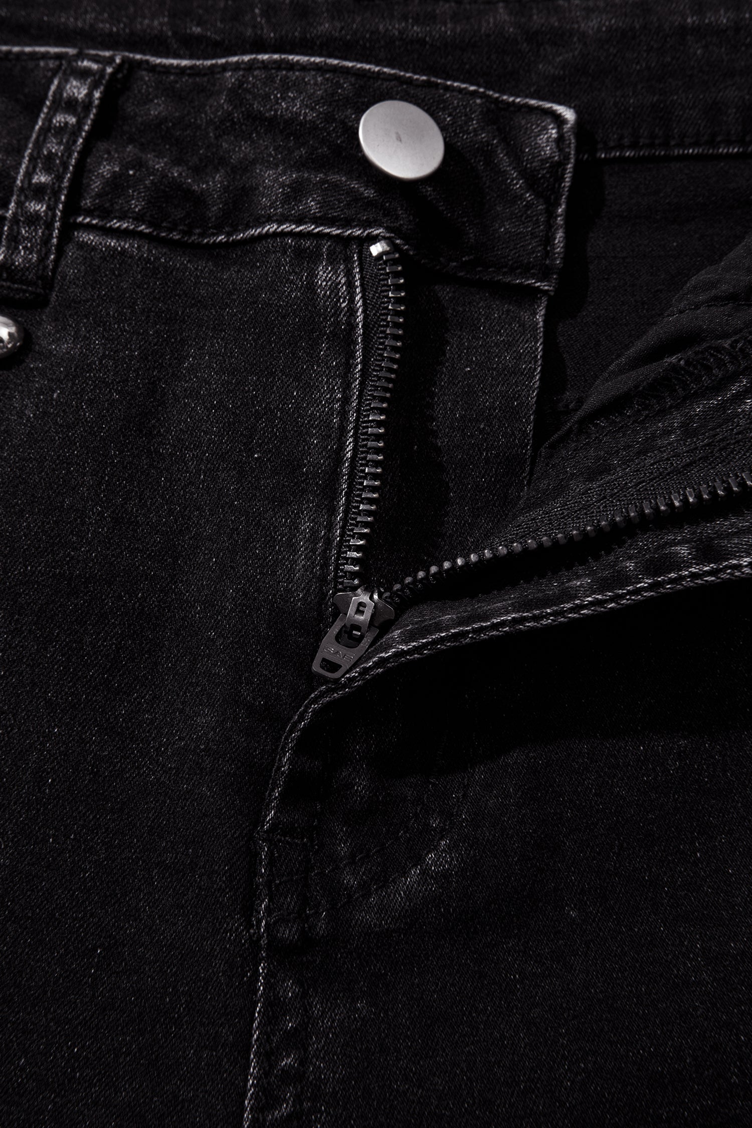 Navy Blue Studded Detail Straight Leg Casual Loose Jeans