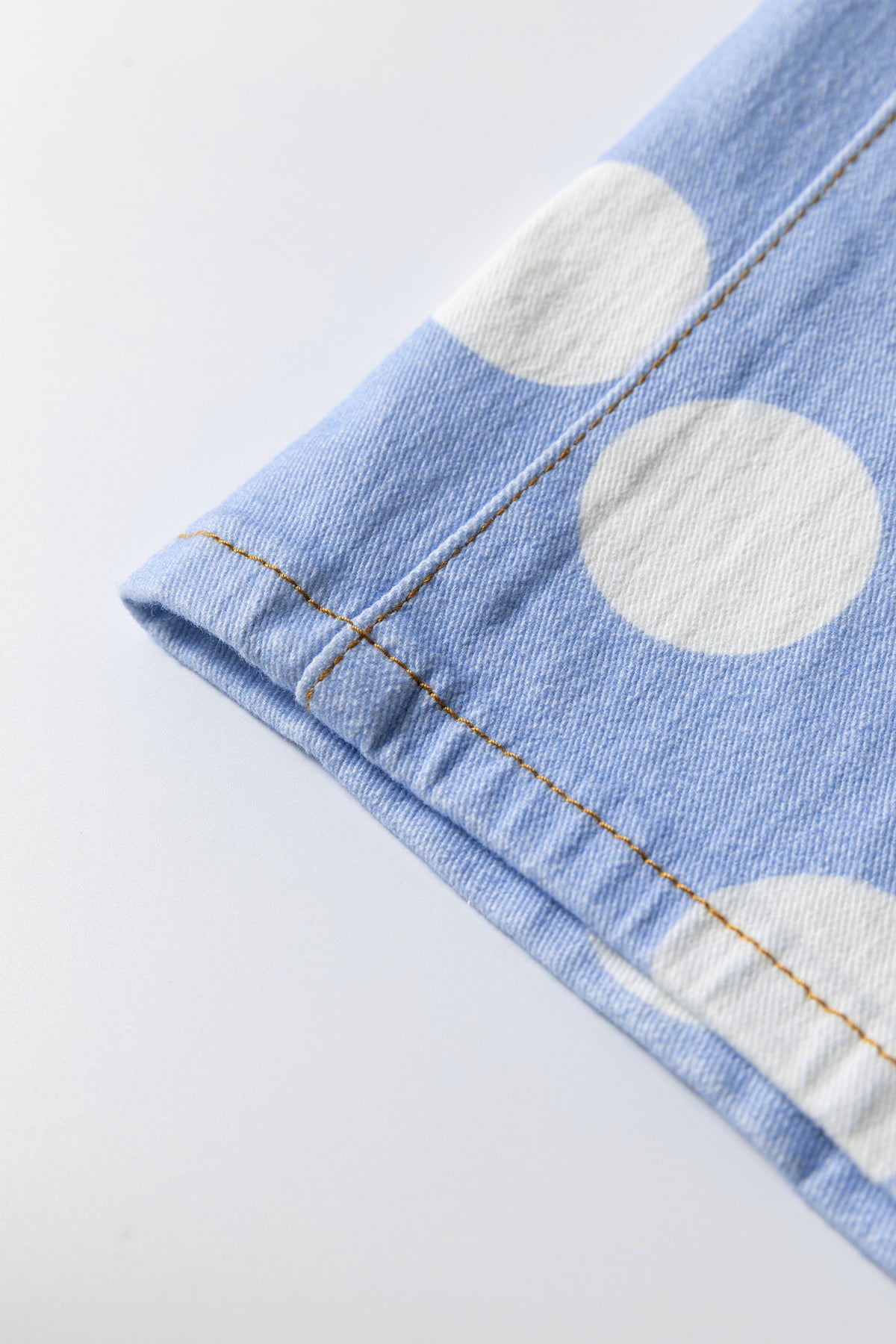 White Polka Dot Ankle-Length Barrel Jeans