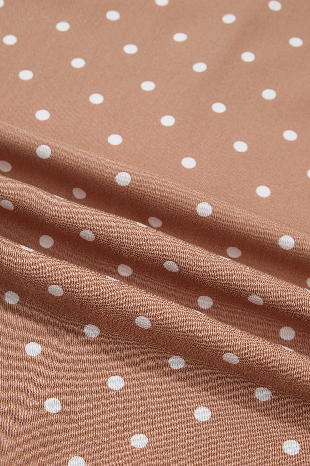Khaki Polka Dot Lace Hem Elegant Long Shift Skirt