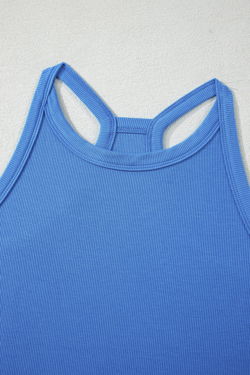 Green Slim Ribbed Tank Top and Sweatpants Set
