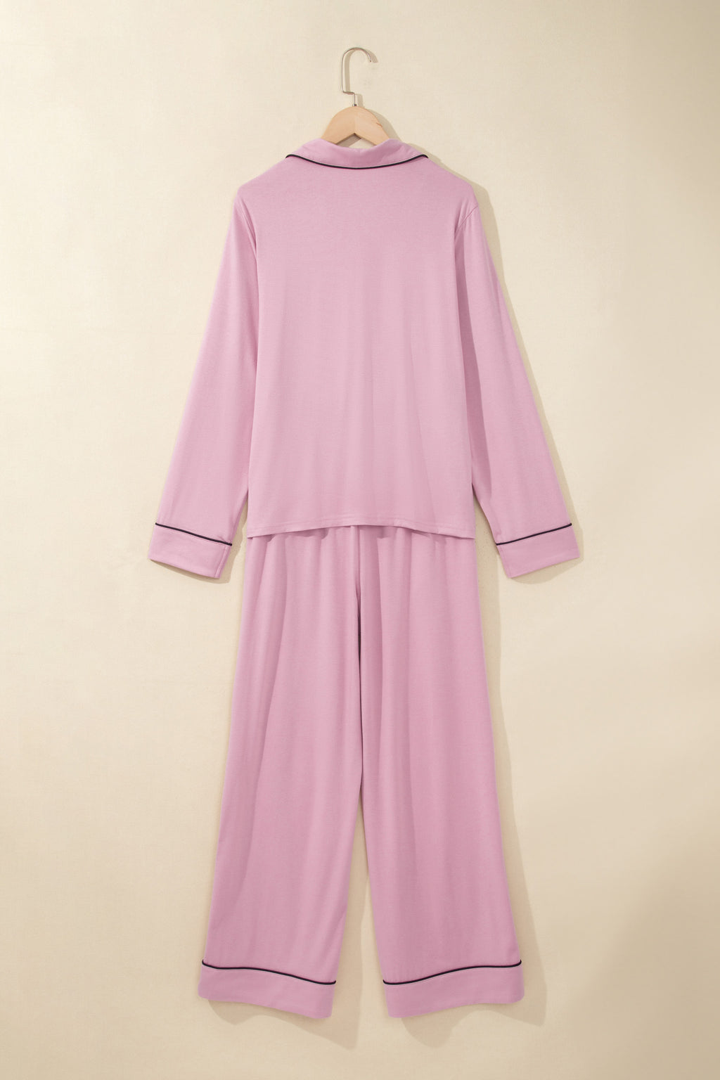 Delicacy Long Sleeve Colorblock Patchwork Two Piece Home Wear Lounge Set
