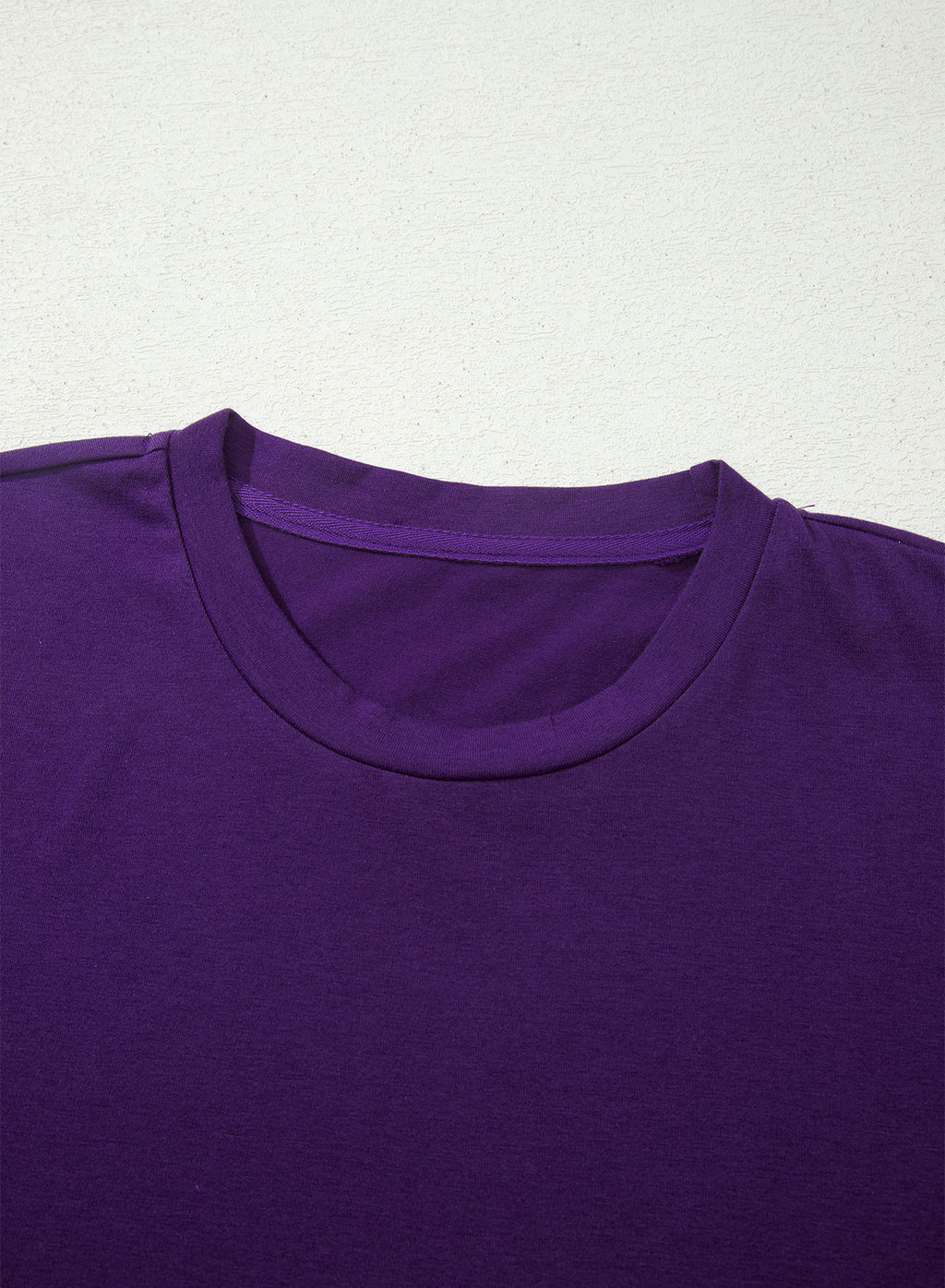 Yellow Cream Casual Plain Crew Neck Tee