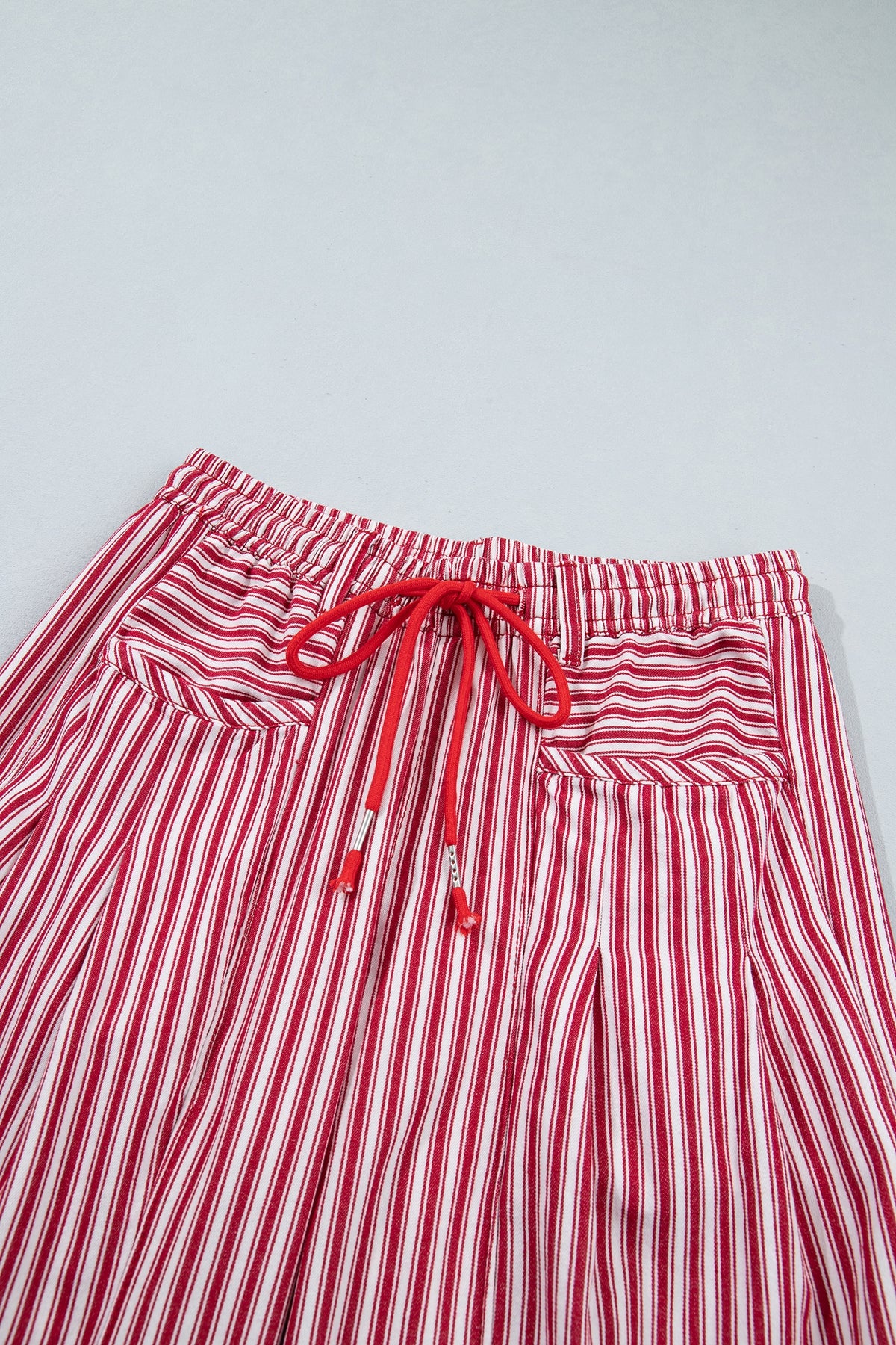 Blue Stripe Drawstring Casual Loose Pants