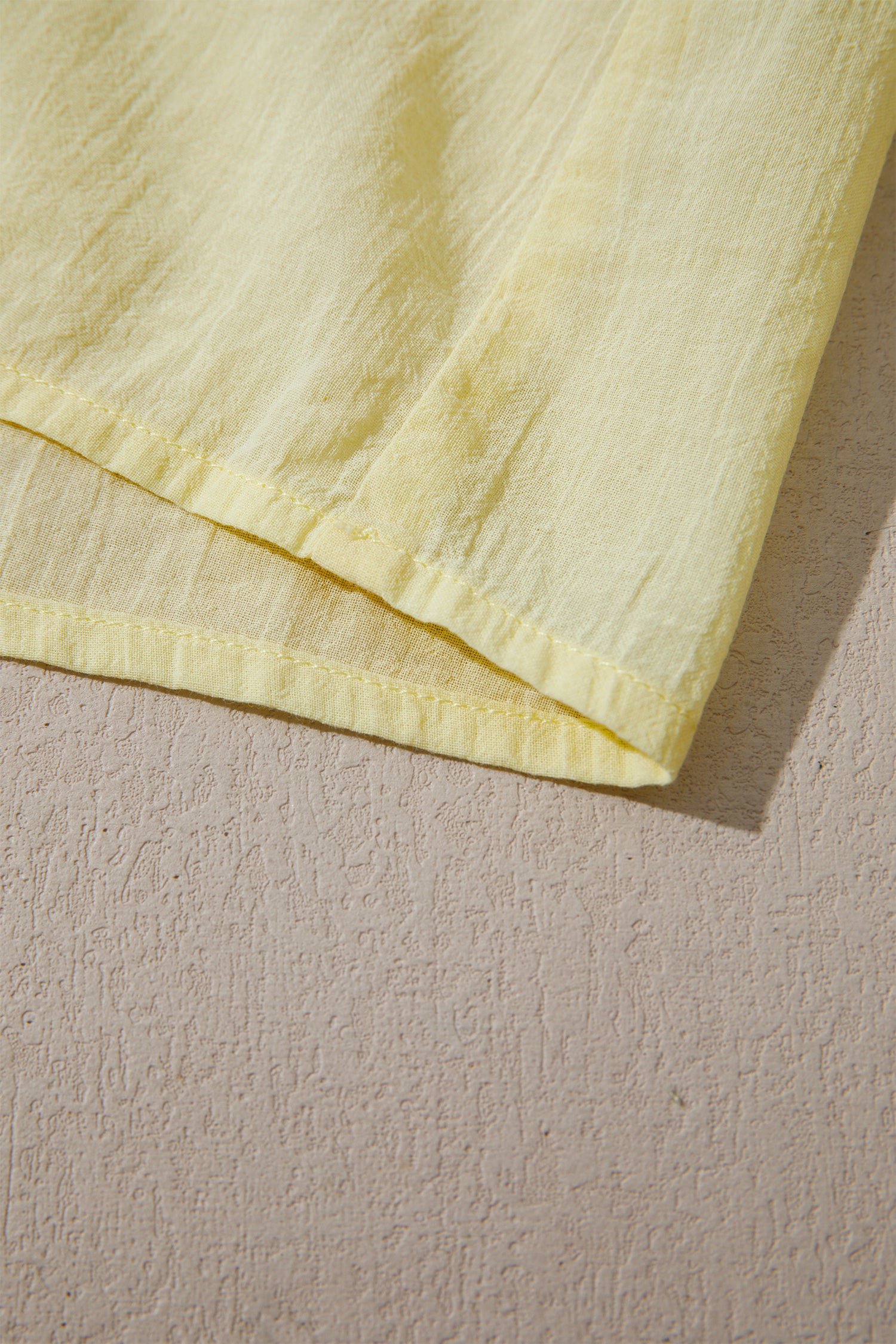 Yellow Cream V Neck Ruffle Trim Sleeveless Shift Top