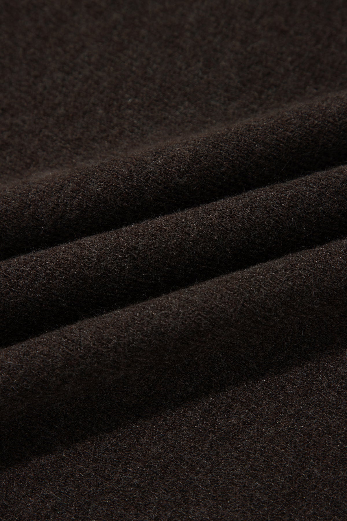 Dark Brown Ribbed Trim High Neck Short Sleeve Casual Sweater