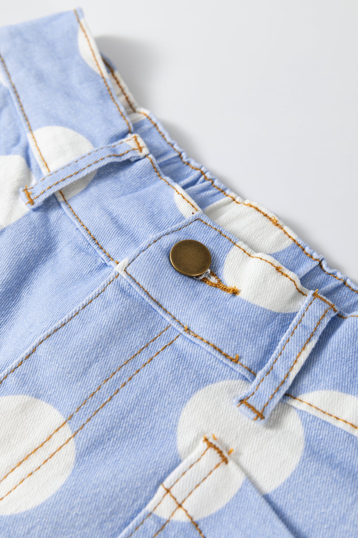White Polka Dot Ankle-Length Barrel Jeans