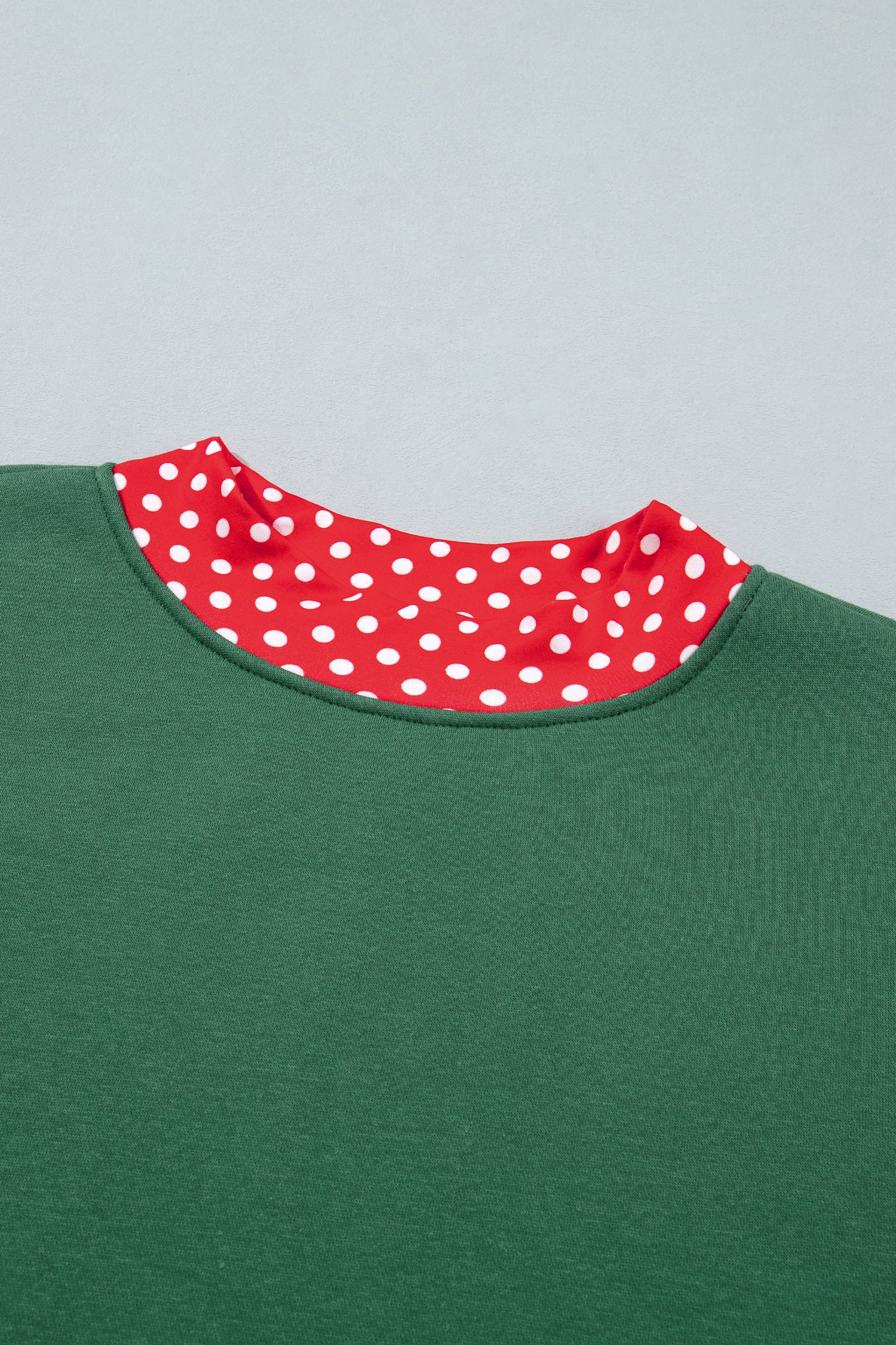 Pink Colorblock Polka Dot Contrast Trim Oversized Sweatshirt