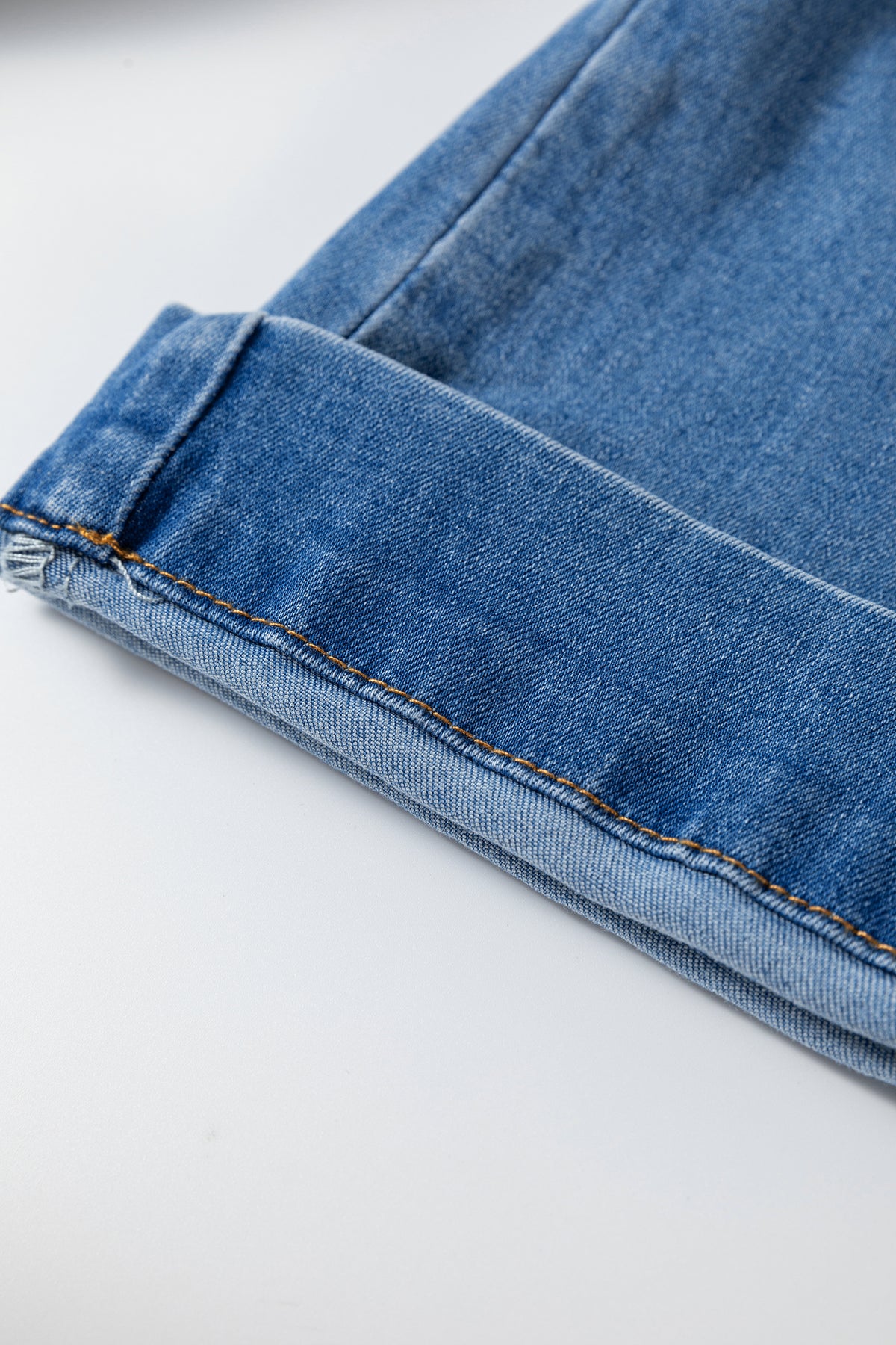 Dusk Blue Piping Seam Detail Flare Leg Pocket Jeans