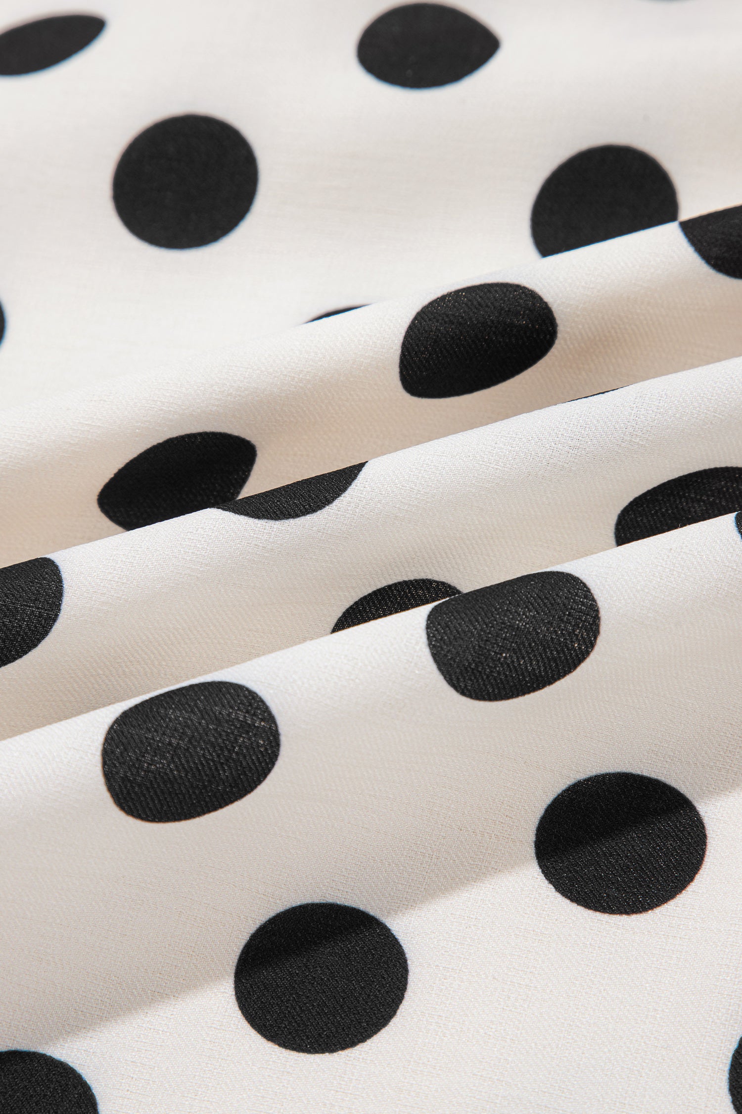 White Polka Dot Half Sleeve Collar V Neck Pocketed Casual Mini Dress
