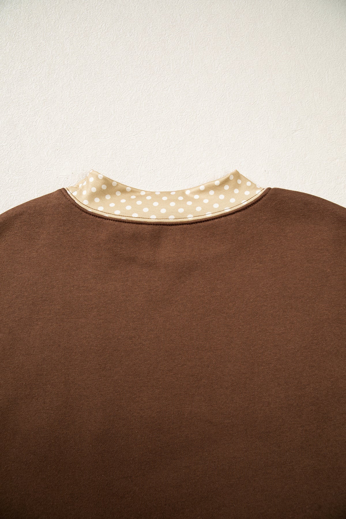 Parchment Leopard Trim High Neck FAITH Letter Graphic Baggy Sweatshirt