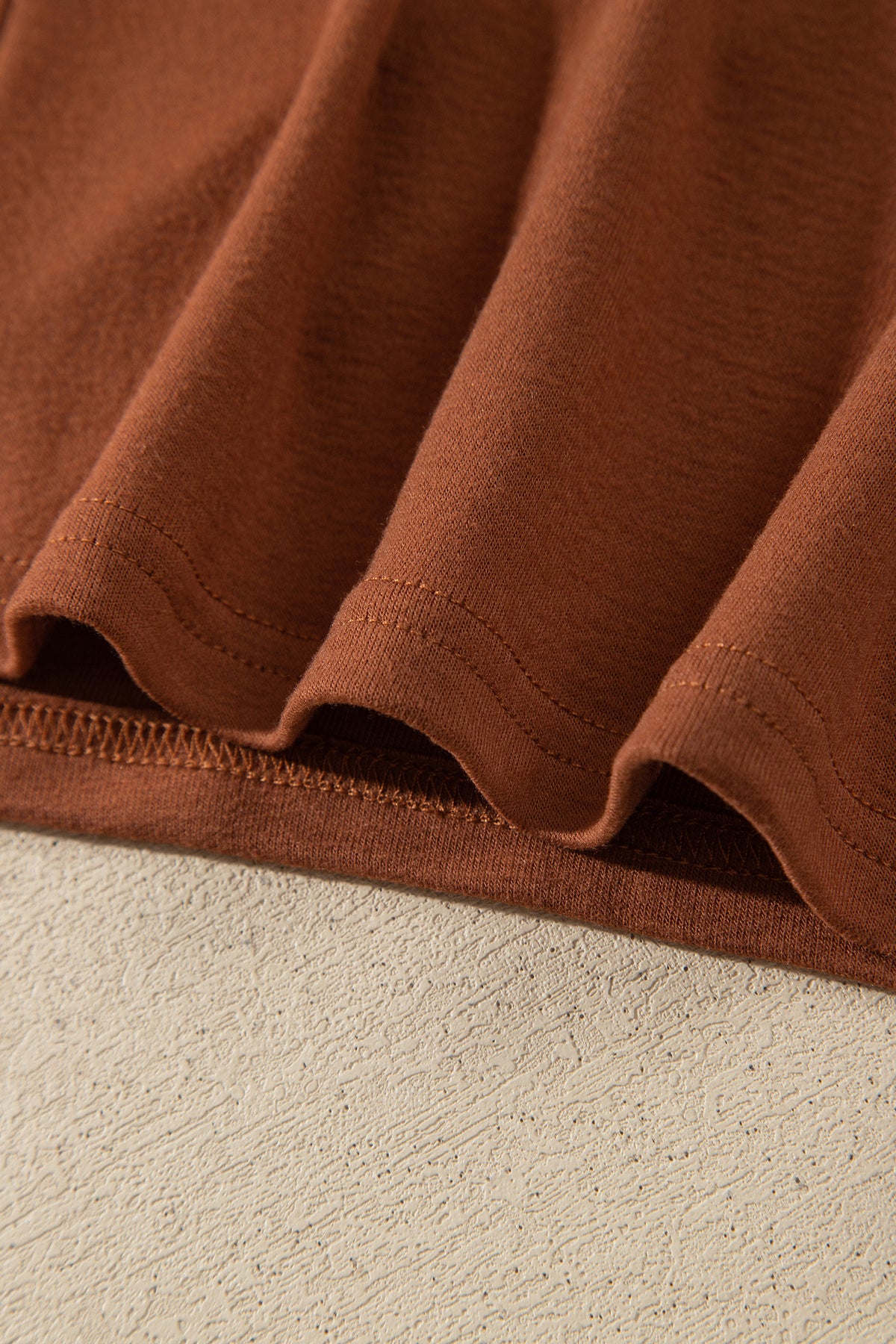 Red Sandalwood High Neck Long Sleeve Top
