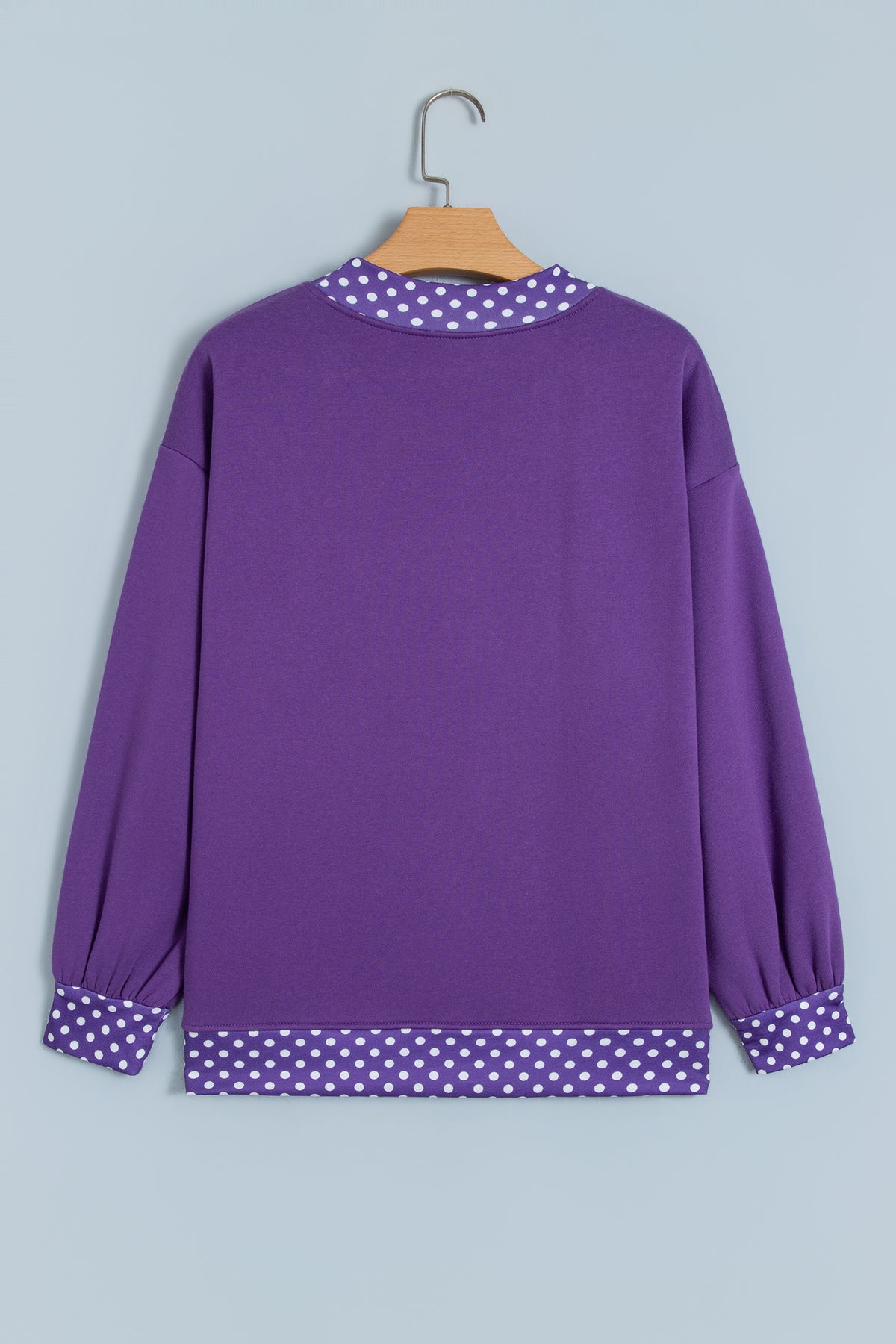 Jet Stream Colorblock Polka Dot Contrast Trim Oversized Sweatshirt