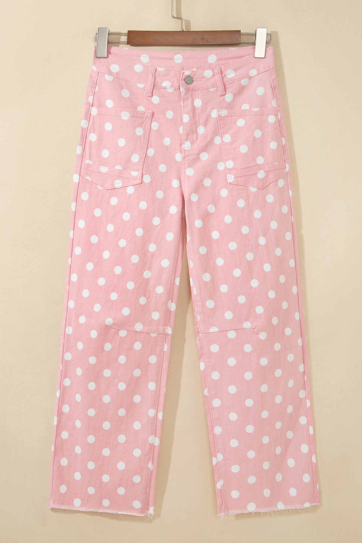 Sky Blue Polka Dot Casual Slim Fit Jeans