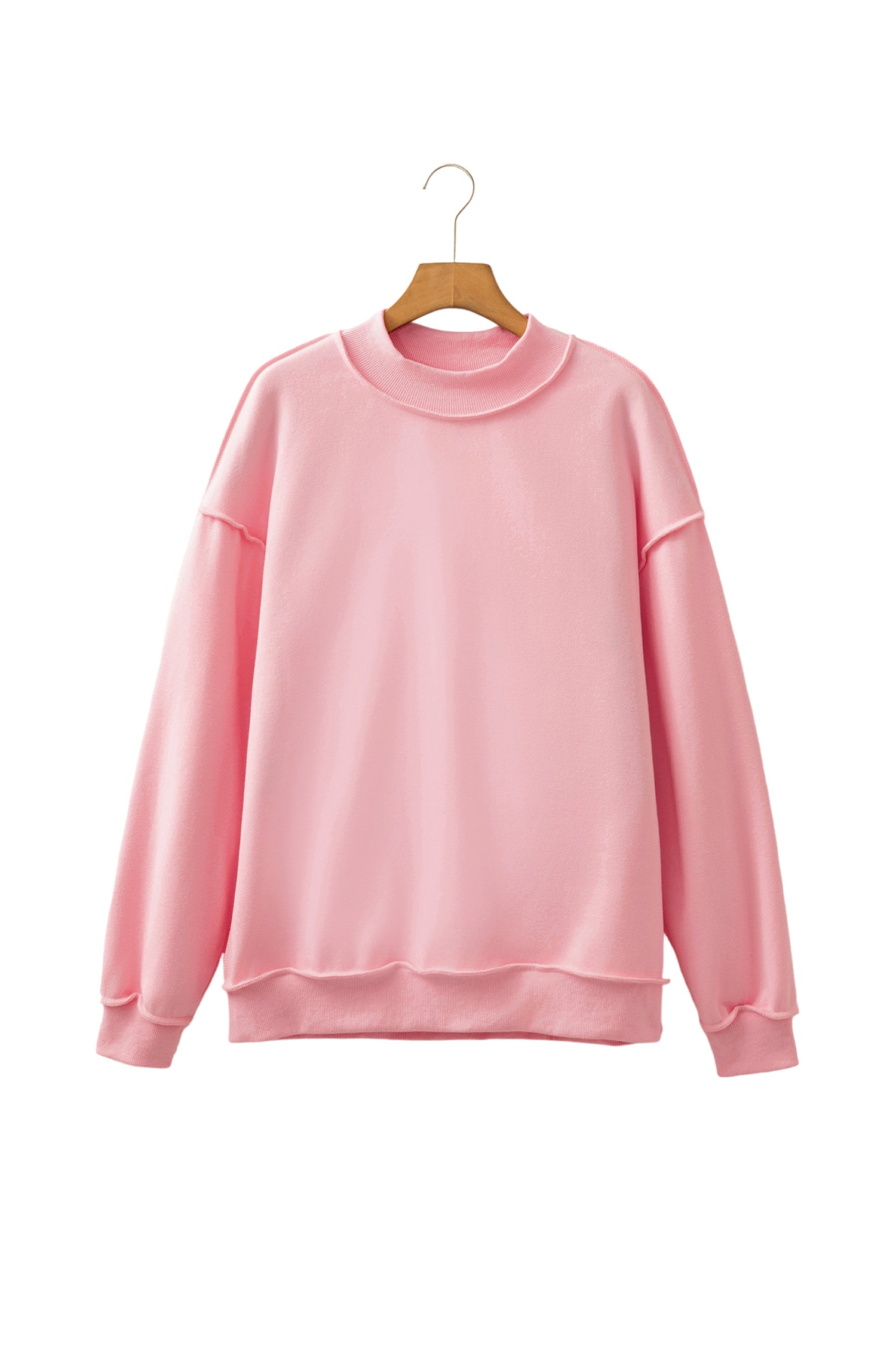 Carrot Oversize Drop Shoulder Reversible Mock Neck Sweatshirt