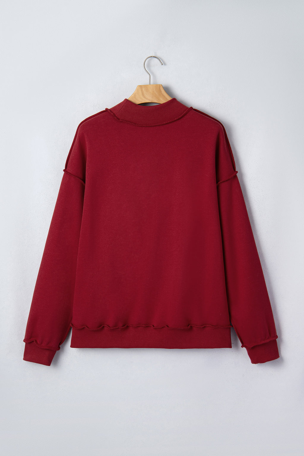 Carrot Oversize Drop Shoulder Reversible Mock Neck Sweatshirt