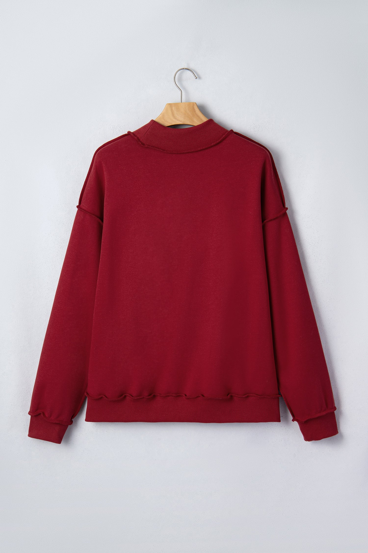 Carrot Oversize Drop Shoulder Reversible Mock Neck Sweatshirt