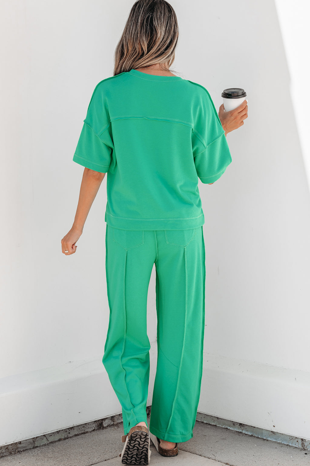 Racing Red Drop Shoulder Boxy Tee and Barrel Pants Set