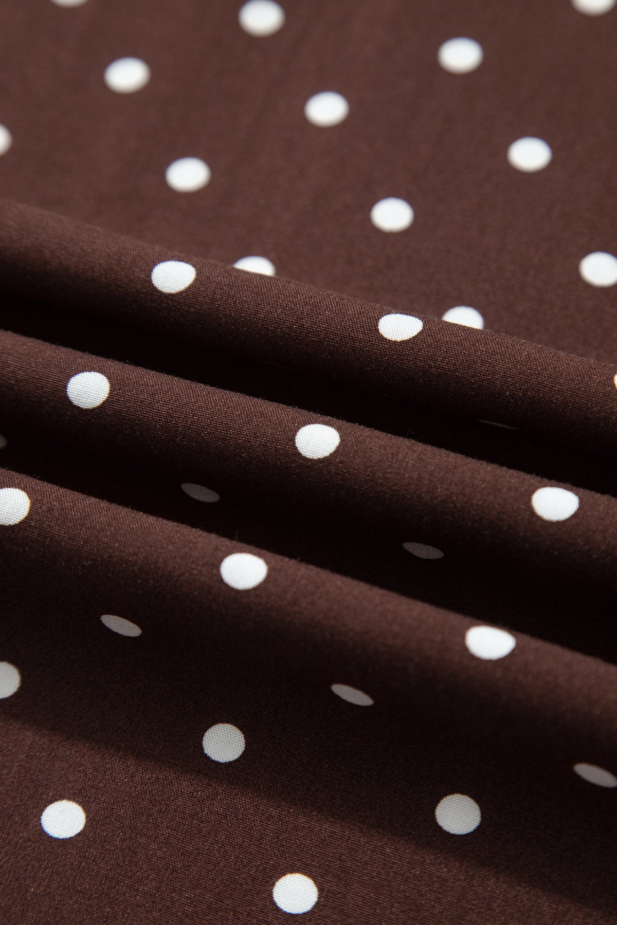 Khaki Polka Dot Lace Hem Elegant Long Shift Skirt
