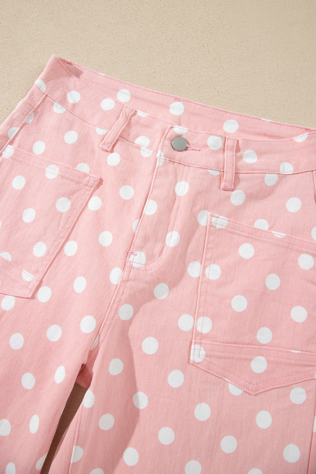 Sky Blue Polka Dot Casual Slim Fit Jeans
