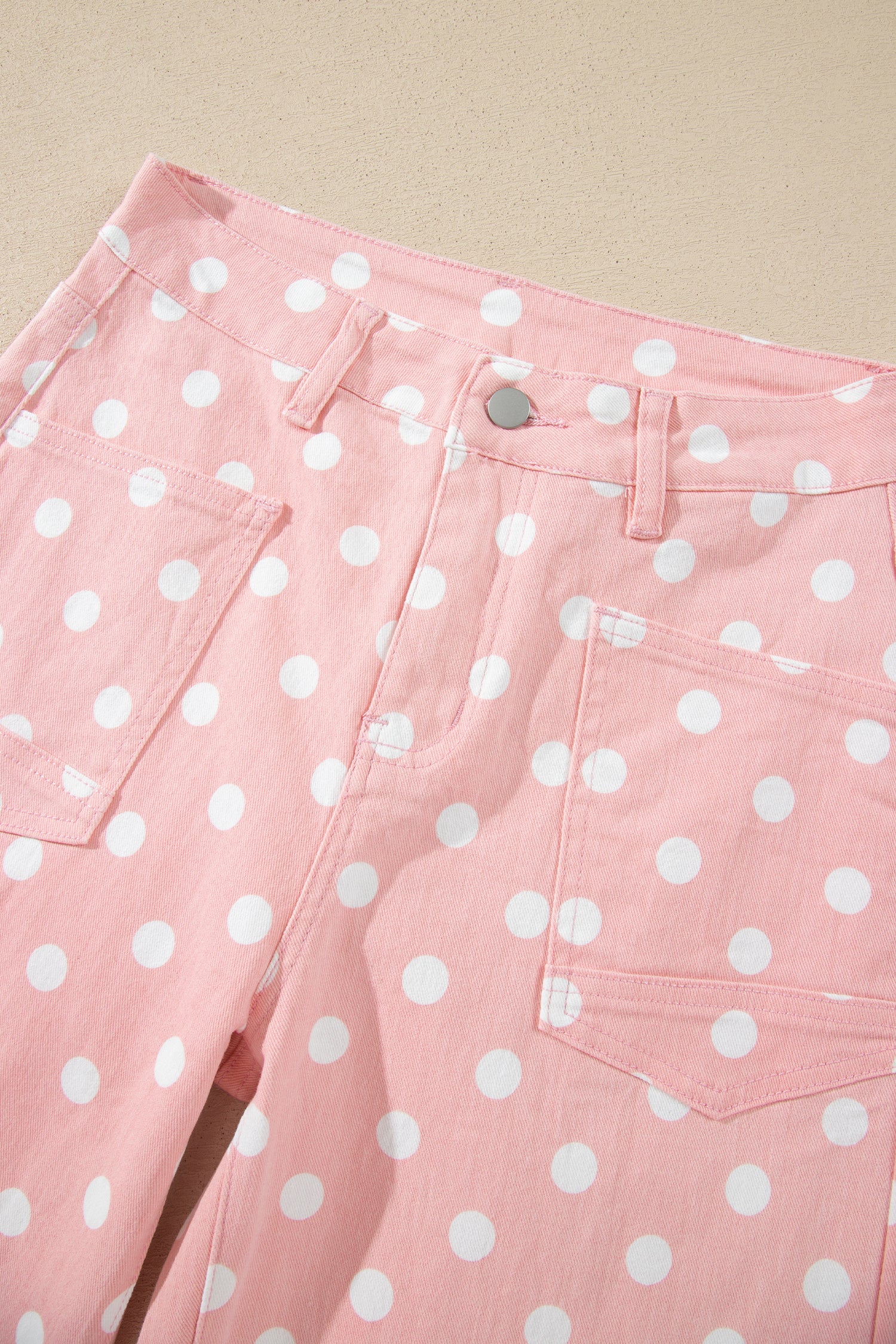Sky Blue Polka Dot Casual Slim Fit Jeans