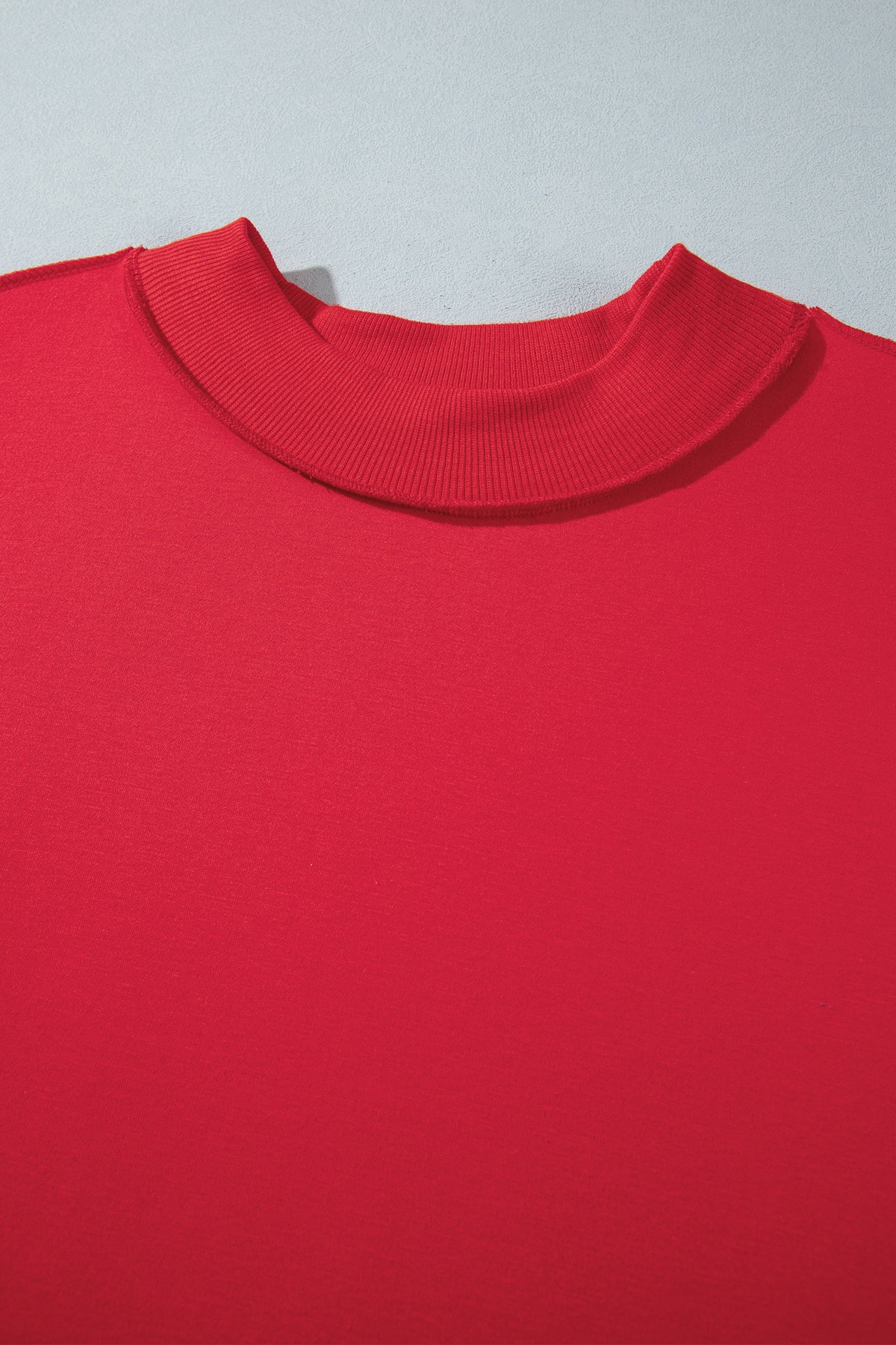 Racing Red Exposed Seam Detail Reversible Double Wear Plus Size Sweatshirt