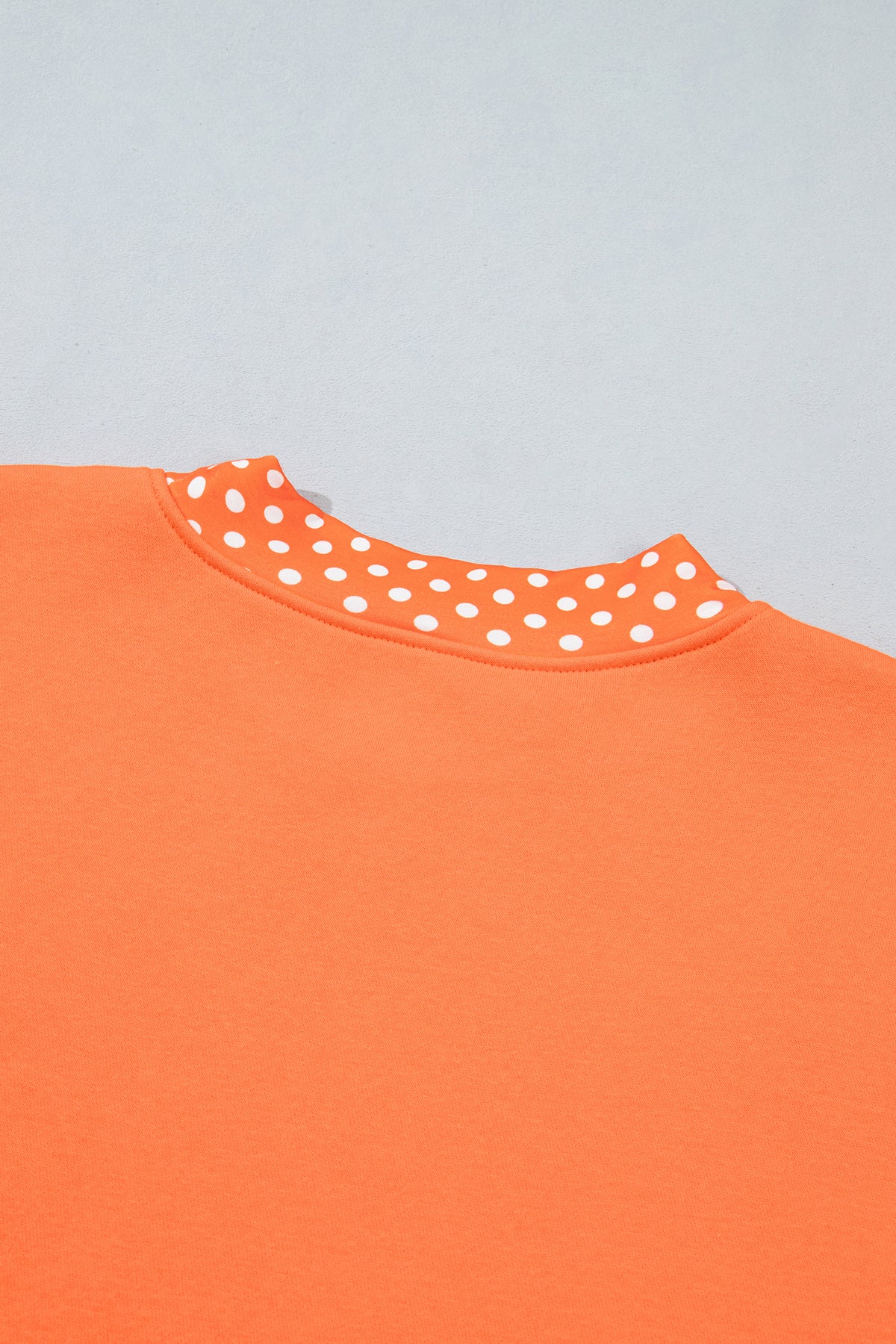 Pink Colorblock Polka Dot Contrast Trim Oversized Sweatshirt