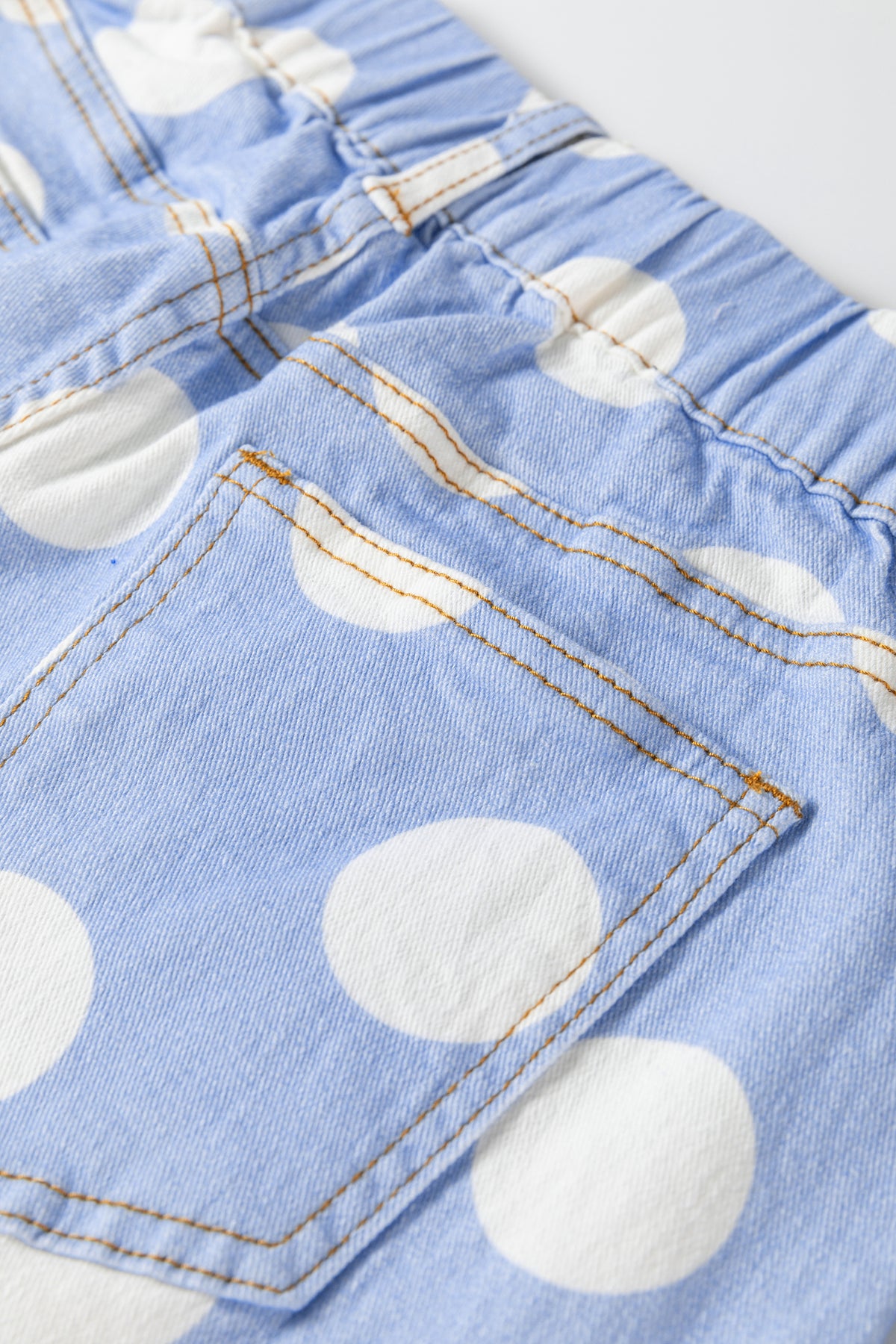 White Polka Dot Ankle-Length Barrel Jeans