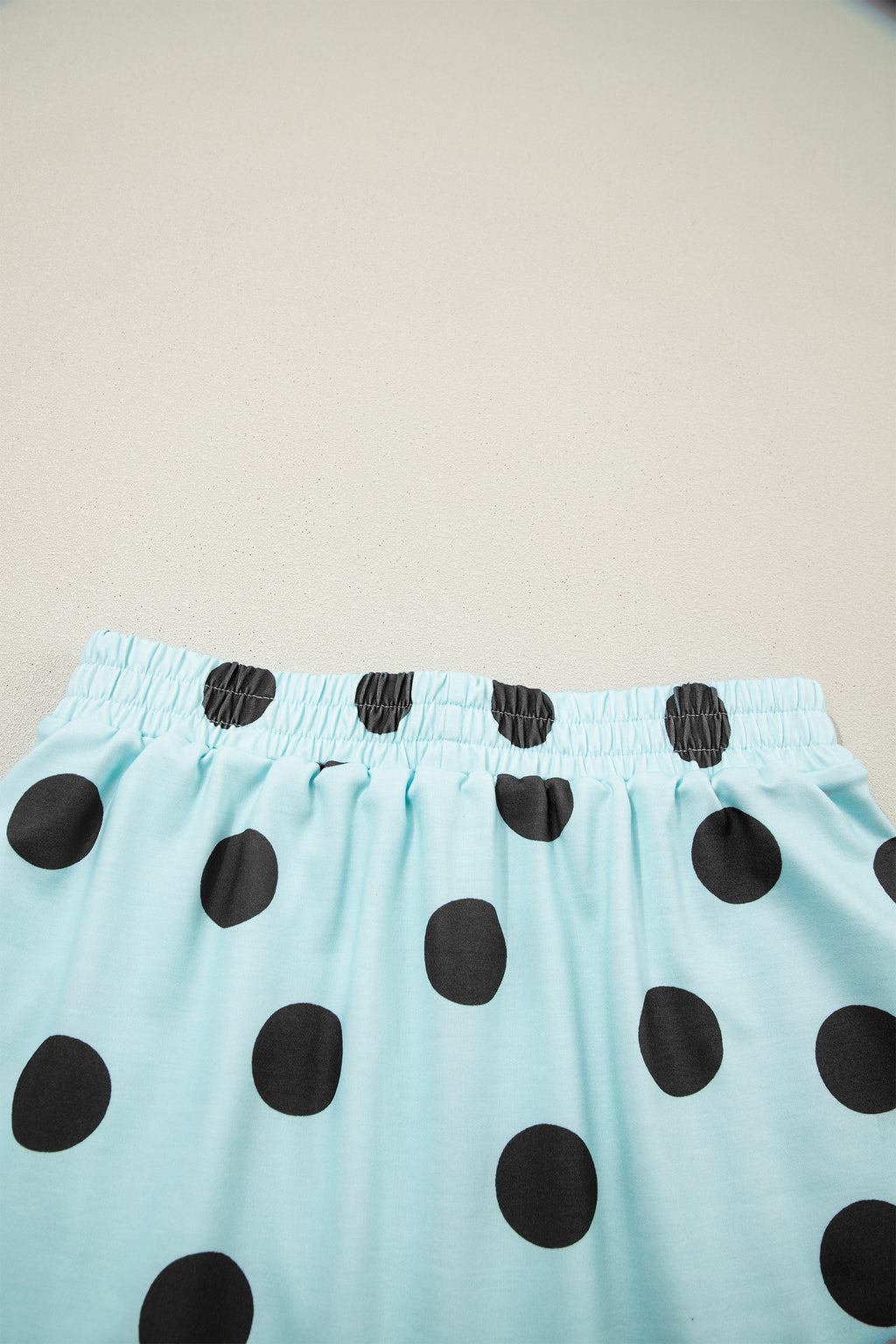 White Polka Dot Short Sleeve Top Casual Skort 2pcs Outfit