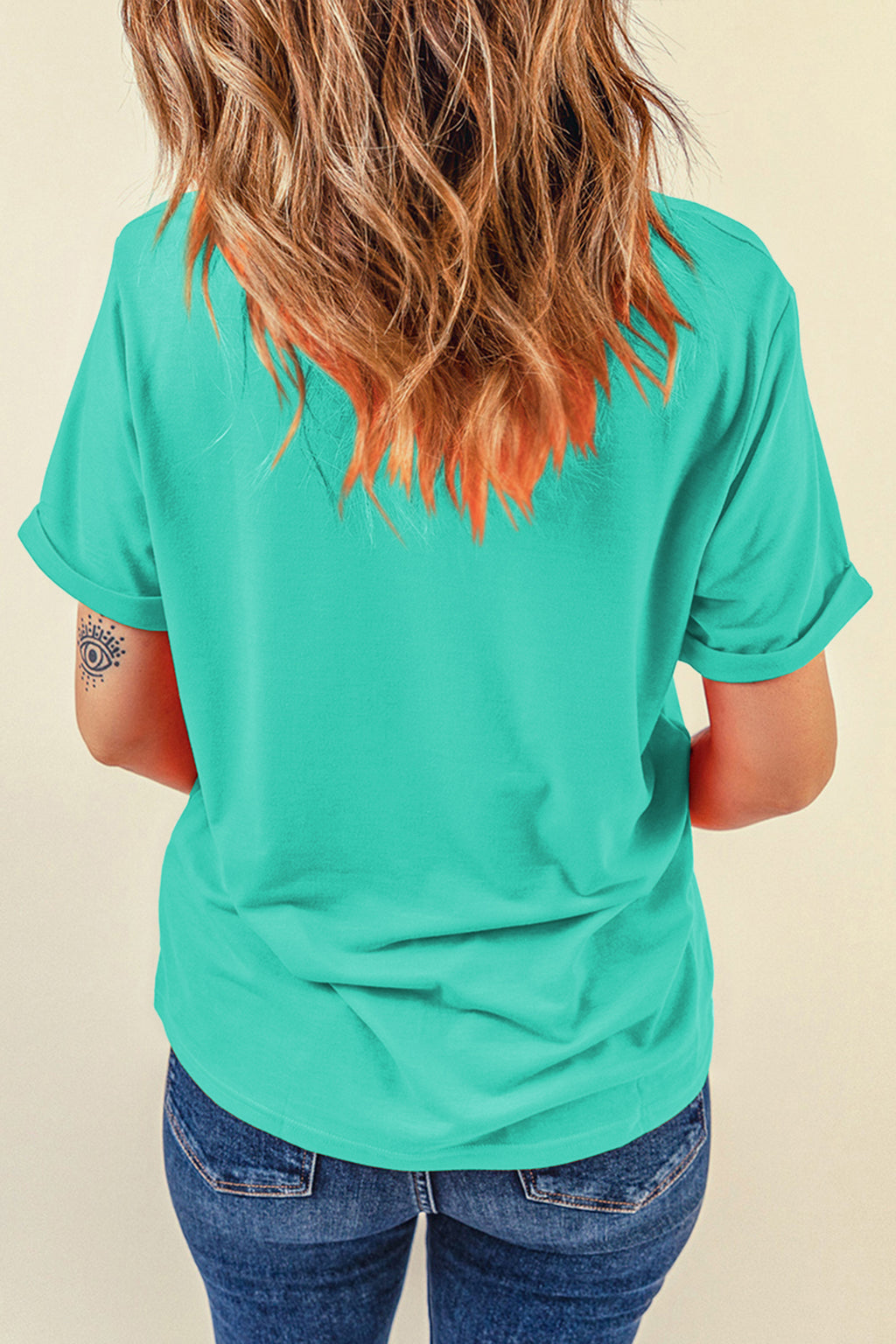 Orchid Petal Casual Plain Crew Neck Tee