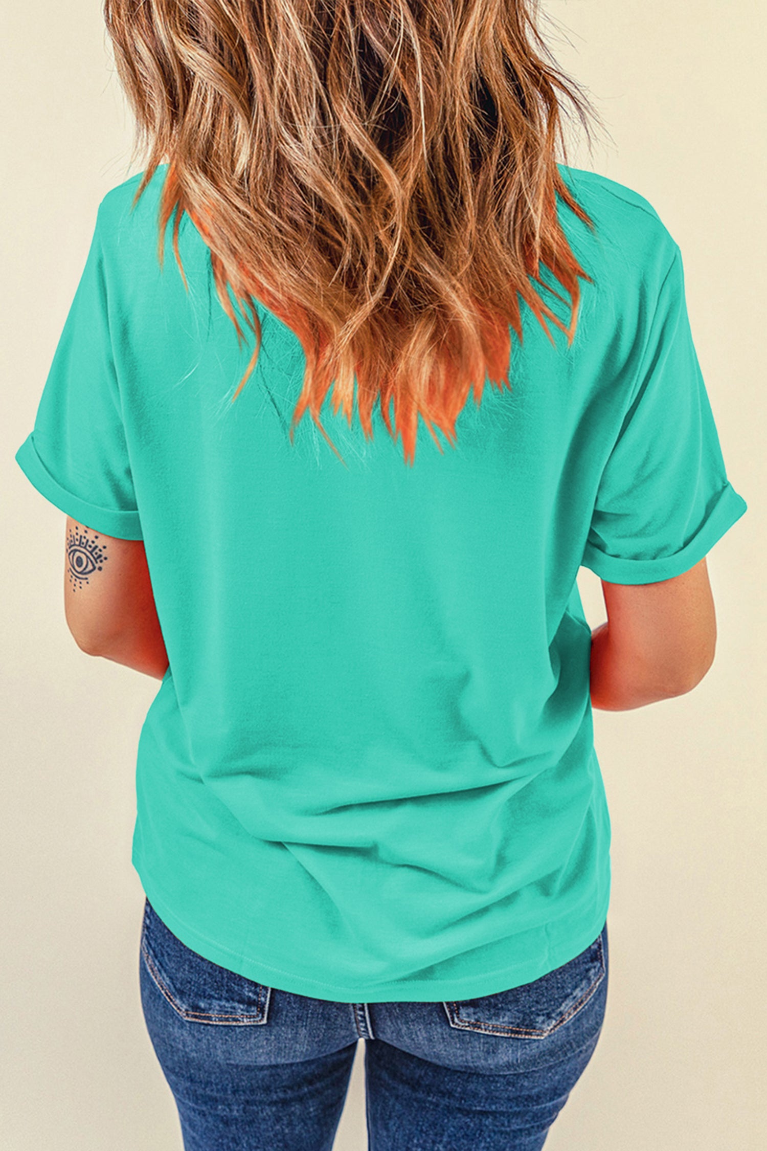 Orchid Petal Casual Plain Crew Neck Tee
