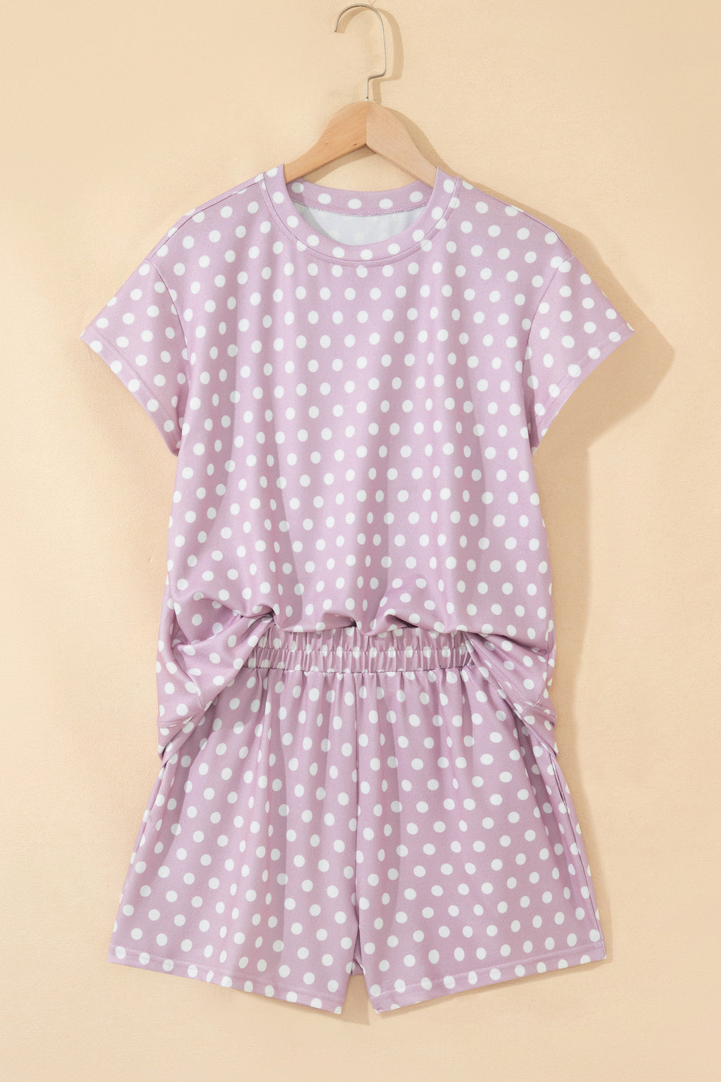 Brown Polka Dot Print Short Set