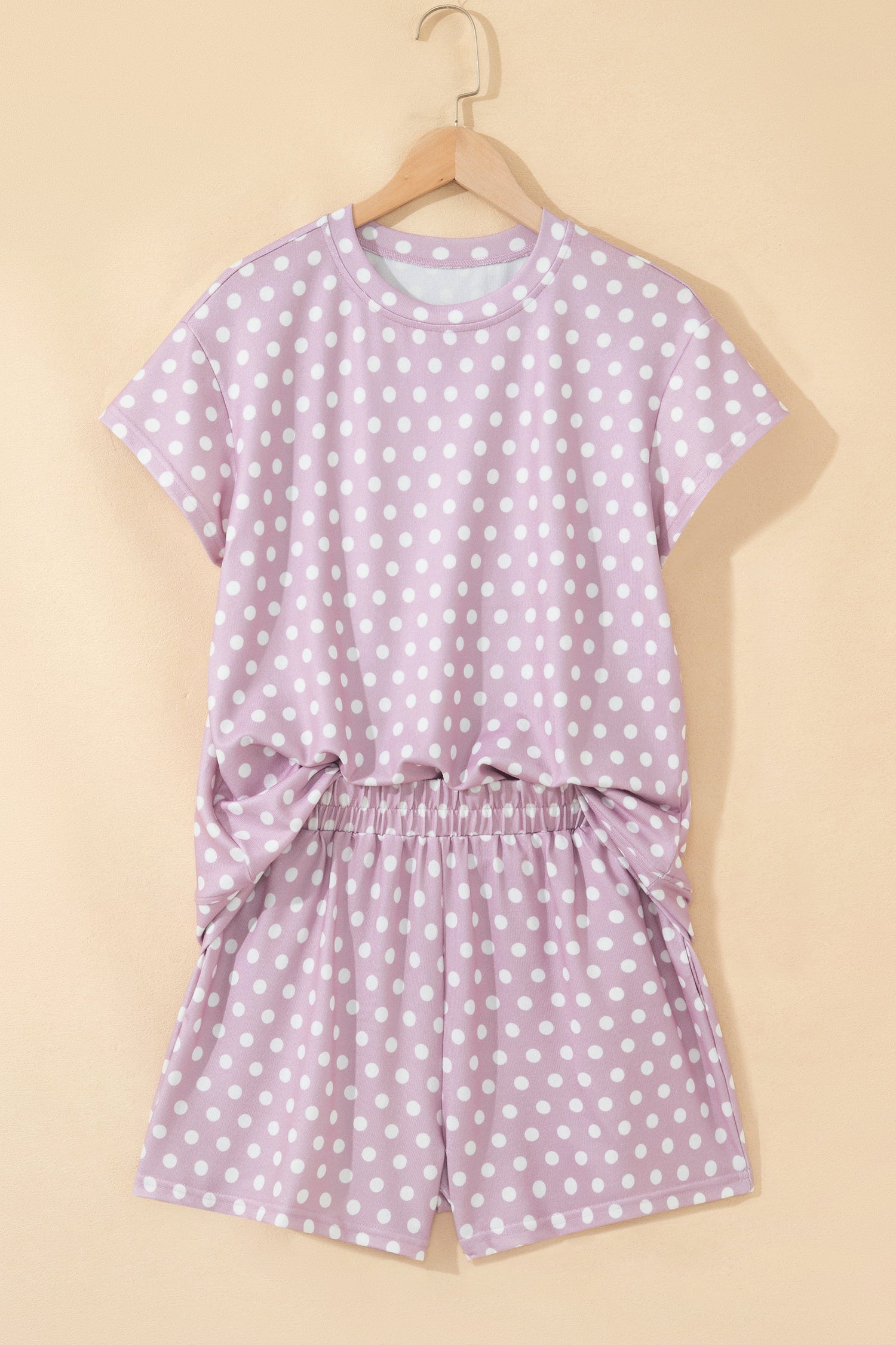 Brown Polka Dot Print Short Set