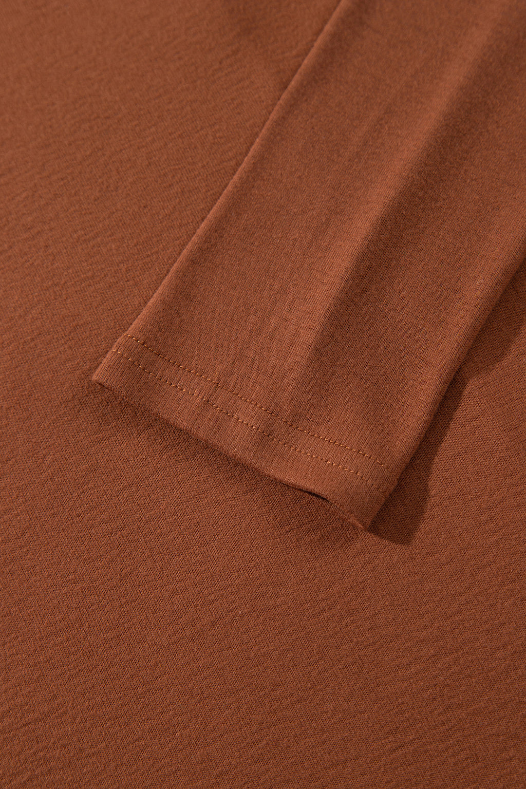 Red Sandalwood High Neck Long Sleeve Top