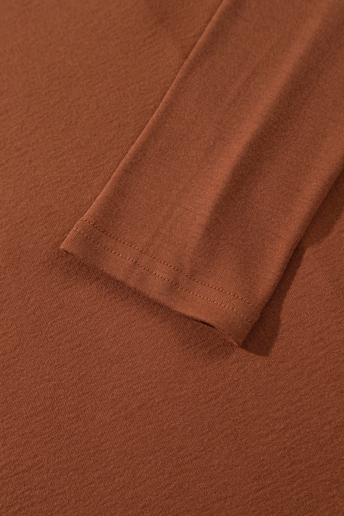 Red Sandalwood High Neck Long Sleeve Top