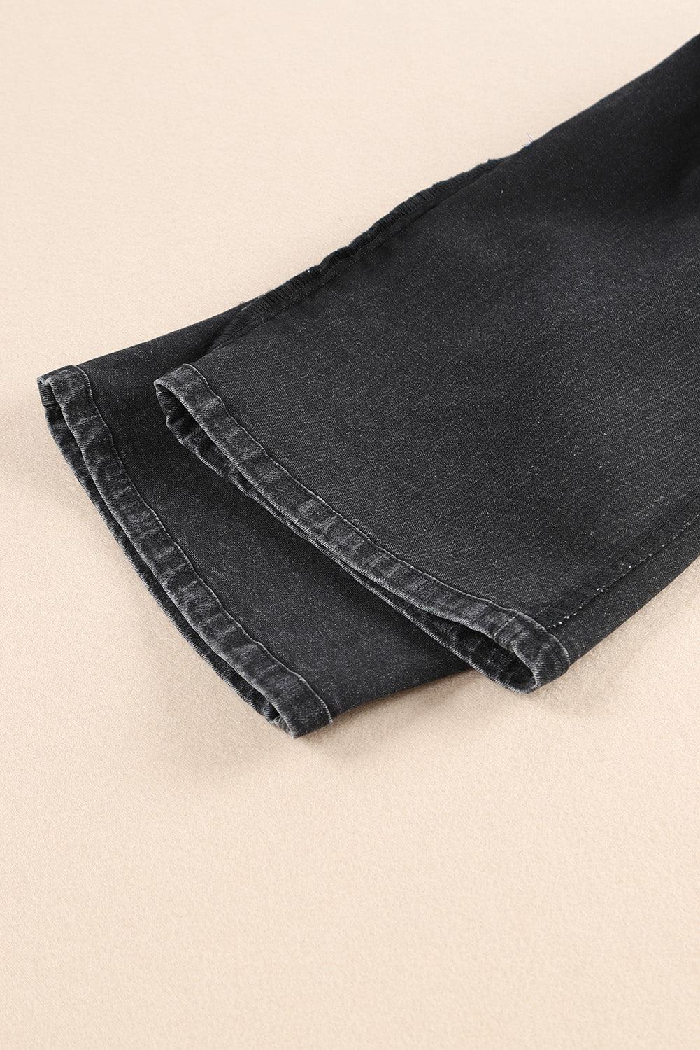 Sail Blue High Waist Button Front Wide Leg Cropped Jeans