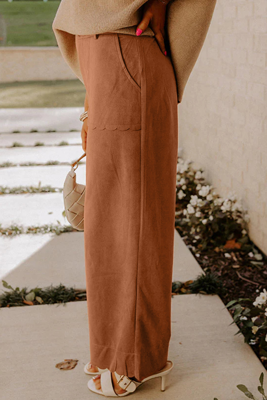 Thai Curry Scalloped Edge Pocket Full-Length Pant